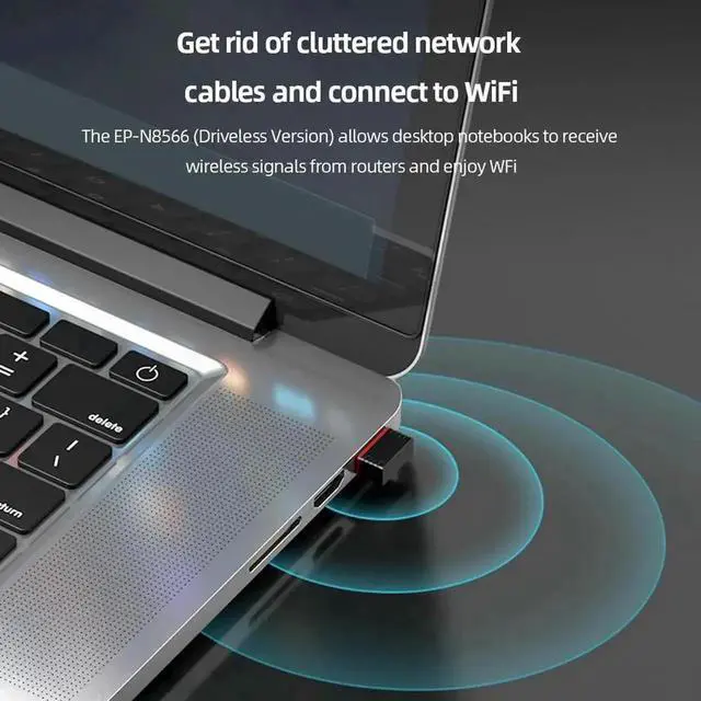 Alt view image 3 of 3 - 286Mbps Wireless USB WiFi Adapter, Driver-Free AX WiFi Dongle 2.4GHz High Speed USB Network Card for Laptop Tablet