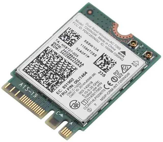 Alt view image 5 of 7 - Intel AC7265 NGFF M.2 WiFi Card, Dual Band 2.4G/5GHz 802.11ac Wireless Network Adapter with Built-in Bluetooth