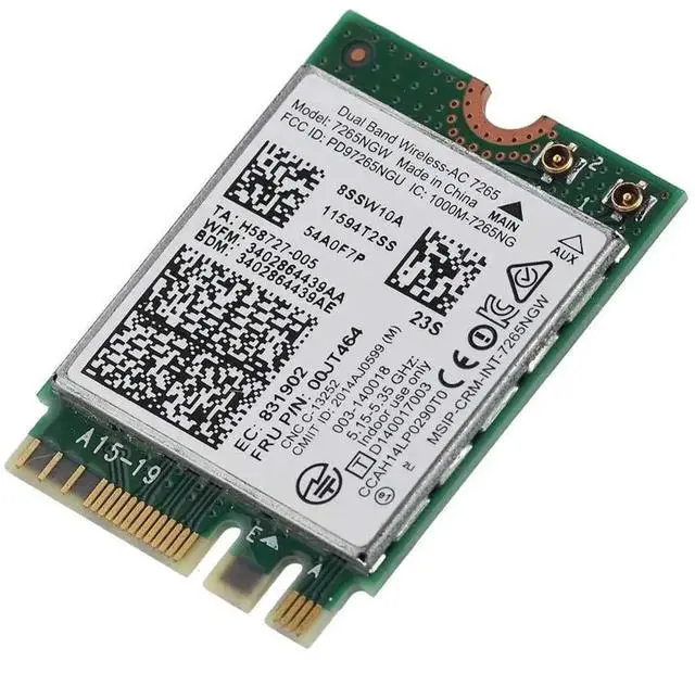 Alt view image 3 of 7 - Intel AC7265 NGFF M.2 WiFi Card, Dual Band 2.4G/5GHz 802.11ac Wireless Network Adapter with Built-in Bluetooth