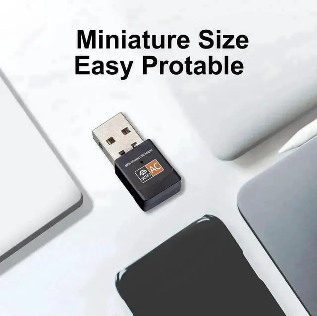 Alt view image 2 of 7 - AC600M USB WiFi Adapter 600Mbps Dual Band 2.4G+5G 802.11ac Wireless Dongle for Desktop Laptop, Compatible with Windows 10/8/7/XP Mac OS Linux