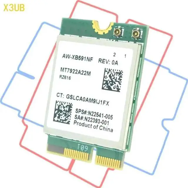 Alt view image 6 of 6 - MT7922 XB591NF M.2 WiFi 6E Wireless Card, Tri-Band Up to 2400Mbps Network Adapter for Laptop & Desktop PC