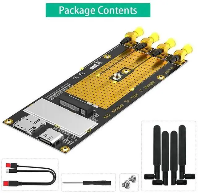Alt view image 2 of 7 - M.2 3G/4G/5G Module to USB3.0 Type-C Adapter with Nano SIM Slot, Compatible with RM500Q RM500U GM800 SIM8200 Cellular Modules