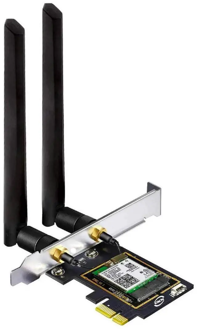 Main image of Intel AX210 AX5400 WiFi 6E PCIe Tri-Band Wireless Card for Desktop PC, Bluetooth 5.3, WPA3 Security, MU-MIMO & OFDMA, Ultra Low Latency, Compatible with Windows 10/11 64-bit