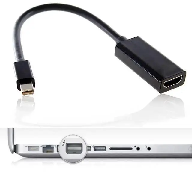 Alt view image 2 of 7 - Black Mini DP to HDMI Female Audio Video Adapter, Mini DisplayPort Converter Compatible with 2011-2015 MacBook Models