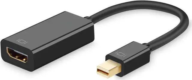 Main image of Black Gold-Plated Mini DisplayPort (Thunderbolt 2) to HDMI Adapter, 4K Male to Female Converter for MacBook Pro/Air, iMac, Surface Dock
