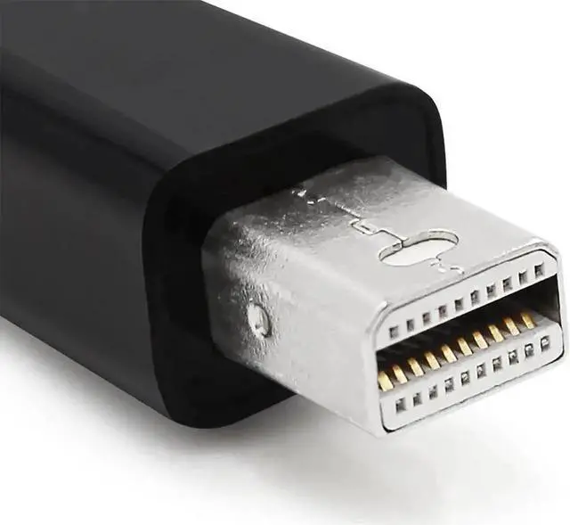 Alt view image 3 of 5 - Black 3-in-1 Mini DP Multiport Adapter, Thunderbolt Mini DisplayPort to HDMI DVI VGA Converter, Max 1080P Full HD Resolution