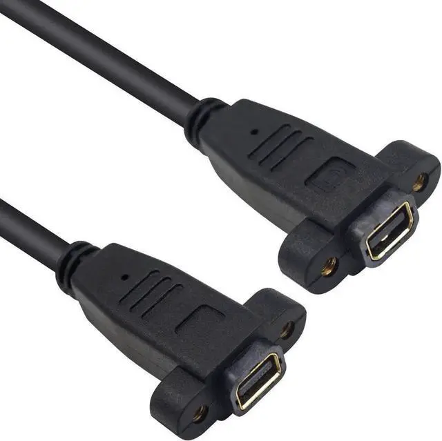 Alt view image 2 of 6 - 30cm Mini DP Female to Female Panel Mount Cable, 4K Mini DisplayPort Extension Cord, Not Compatible with Thunderbolt 3