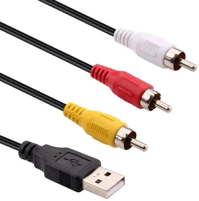 Alt view image 3 of 3 - 1.5M USB to 3 RCA AV Composite Cable, USB 2.0 A Male to Triple RCA Male Audio Video Adapter Cord for USB-Supported TVs & PCs