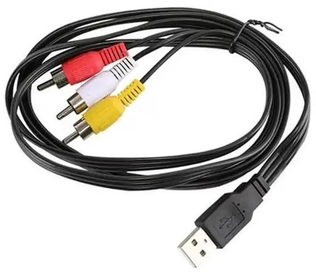 Alt view image 2 of 3 - 1.5M USB to 3 RCA AV Composite Cable, USB 2.0 A Male to Triple RCA Male Audio Video Adapter Cord for USB-Supported TVs & PCs