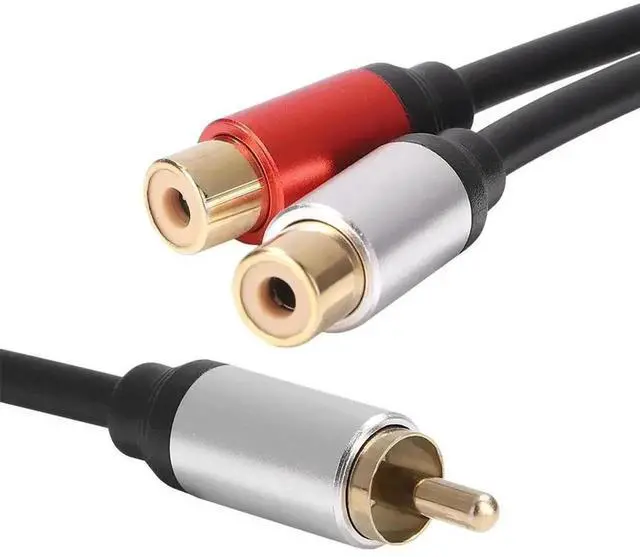 Main image of 1 Male to 2 Female RCA Y Splitter Audio Cable, Single RCA to Dual RCA Stereo Splitter Cord for Computers & Audio Amplifiers