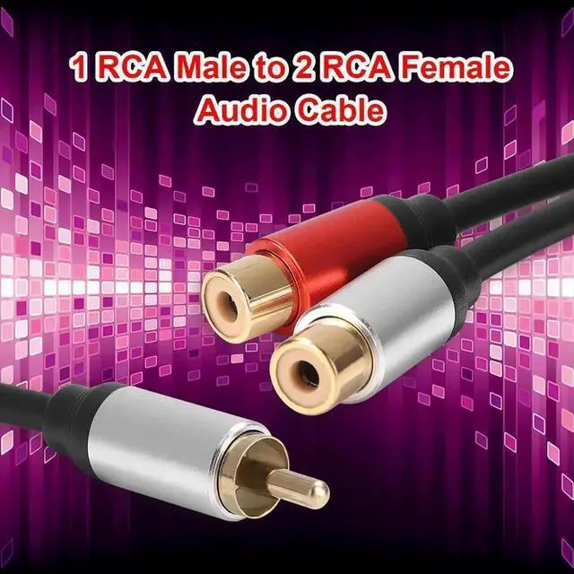 Alt view image 2 of 4 - 1 Male to 2 Female RCA Y Splitter Audio Cable, Single RCA to Dual RCA Stereo Splitter Cord for Computers & Audio Amplifiers