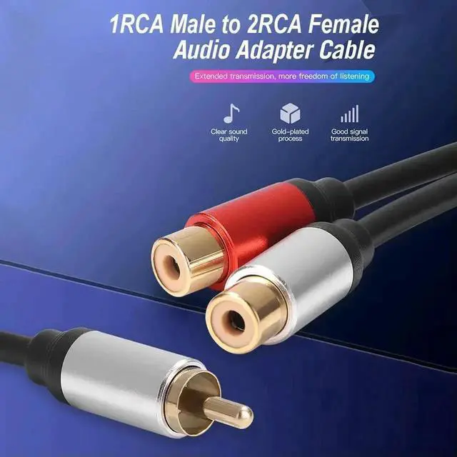 Alt view image 3 of 4 - 1 Male to 2 Female RCA Y Splitter Audio Cable, Single RCA to Dual RCA Stereo Splitter Cord for Computers & Audio Amplifiers