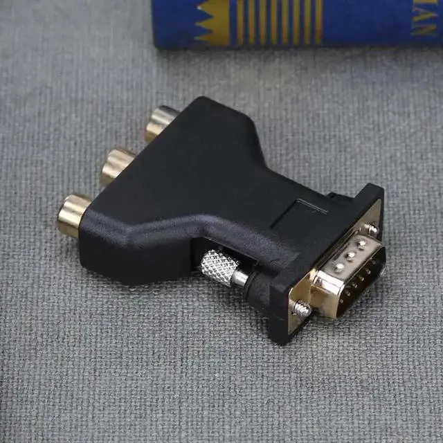 Alt view image 3 of 6 - 1 Pack VGA Male 15Pin to 3 RCA Female AV Converter Adapter, D-Sub VGA to RCA Audio Video Splitter Connector