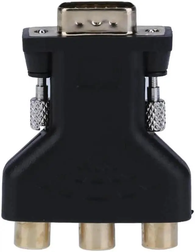Alt view image 2 of 6 - 1 Pack VGA Male 15Pin to 3 RCA Female AV Converter Adapter, D-Sub VGA to RCA Audio Video Splitter Connector