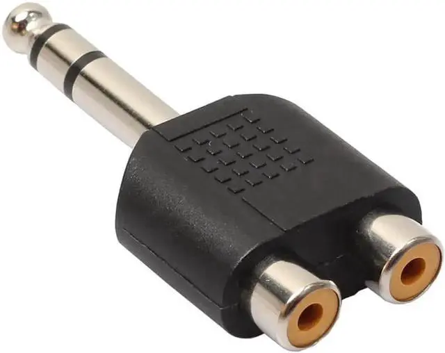 Alt view image 4 of 6 - 5Pcs/Lot 6.35mm 1/4 Inch Stereo Male to Dual RCA Female Audio Splitter Adapter, 6.35 to RCA Balanced Sound Converter Connector