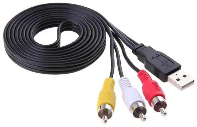 Alt view image 2 of 3 - 1.5M/5FT USB 2.0 A Male to 3 RCA Female AV Converter Cable, Composite Audio Video Cord for TVs & Multimedia Devices