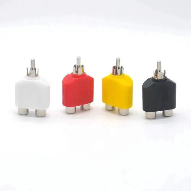 Alt view image 2 of 3 - 4 Pack RCA Y Splitter Adapter 2 Female to 1 Male, RCA Audio Video AV Converter Plug for TV, Speaker, DVD, Amplifier, Car Stereo
