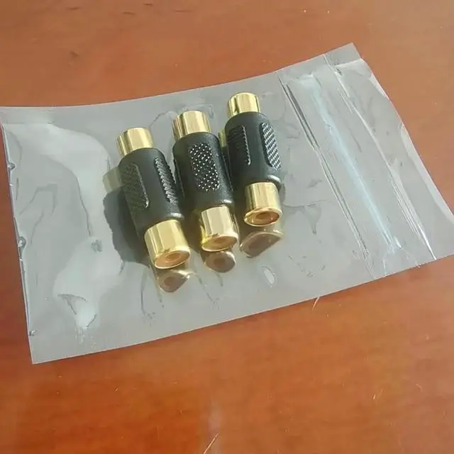 Alt view image 2 of 3 - 3 Pack Gold Plated RCA Female to Female Coupler, Audio Video RCA Extension Connector for Speaker, Amplifier, Phono RCA Cables