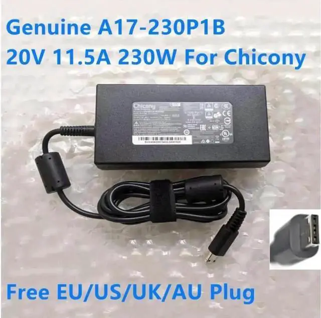 Main image of Original New Chicony 230W AC Charger A17-230P1B, 20V 11.5A USB-Tip Power Adapter for MSI GE76 Raider 10UG RTX3070 Gaming Laptop
