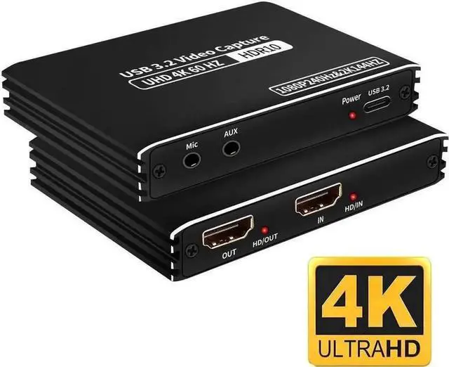 Main image of 2K 144FPS HDMI Capture Card with 4K HDMI Loop-Out & Mic Input, 4K 60FPS Audio Video Grabber for Gaming Live Streaming Video Conference, Compatible with Switch PS4 OBS Camera