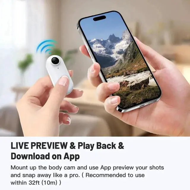 Alt view image 5 of 7 - White 28GB 1080P FHD Mini Wearable Body Camera, Thumb-Size Hands-Free Mountable Action Cam for Pet Walking, Work & Travel Recording