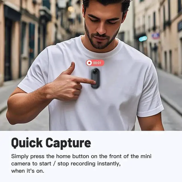 Alt view image 5 of 7 - Black 128GB 1080P FHD Mini Wearable Body Camera, Thumb-Size Hands-Free Mountable Body Worn Camcorder for Security Guard Work Travel Recording