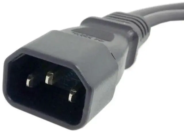 Alt view image 2 of 7 - IEC C14 Male to Dual C13 Female Y Splitter Power Cable 10A 250V for Computer Monitor PDU Printer Chassis