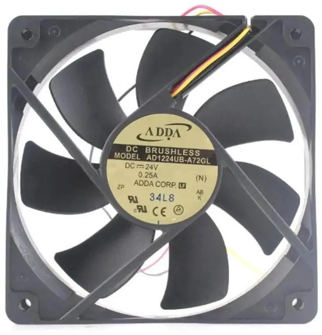Main image of ADDA AD1224UB-A72GL DC Axial Cooling Fan 12025 120×120×25mm 24V 0.25A 3-Wire RD Alarm Signal Fan