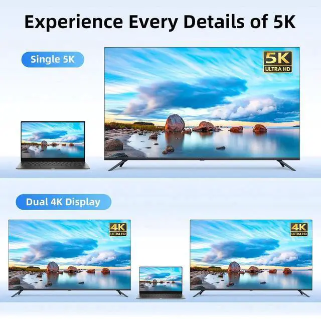 Alt view image 6 of 7 - 0.7M Thunderbolt 3 USB-C to USB-C Cable 40Gbps 100W Charging Support 5K/4K@60Hz