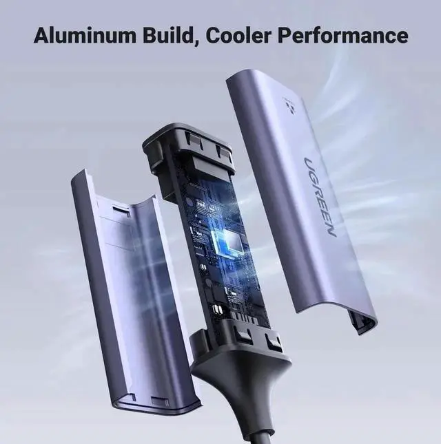 Alt view image 3 of 7 - UGREEN USB C to Gigabit Ethernet Adapter Aluminum 1Gbps RJ45 Dongle Compatible Thunderbolt 4/3
