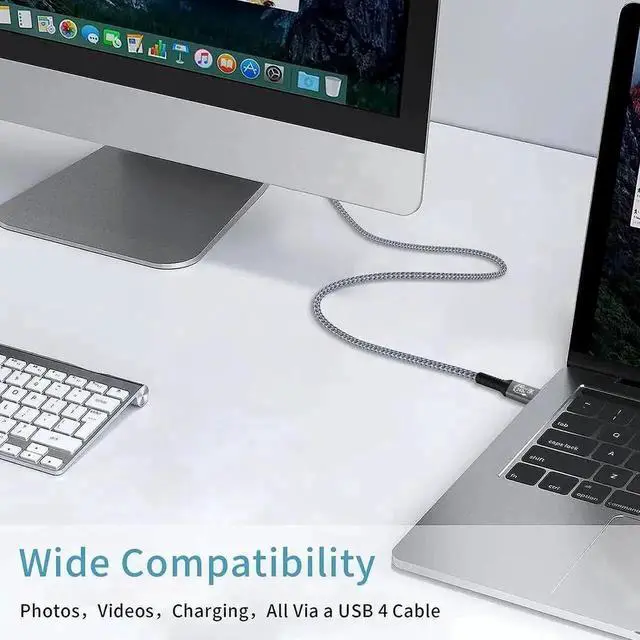 Alt view image 6 of 7 - 1.5FT USB4 USB-C Cable 40Gbps 240W PD3.1 Fast Charging Support 8K@60Hz Compatible Thunderbolt 4