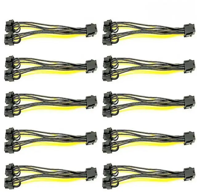 Alt view image 3 of 3 - 5 Pack PCI-E 6Pin to Dual 6+2Pin GPU Power Splitter Cables PCI Express 6 Pin to Dual 8 Pin Video Card Power Cord