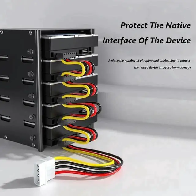 Main image of 1 to 5 SATA Hard Drive Power Splitter Cable for 2.5/3.5 Inch HDD SSD PC Server DIY Storage Builds
