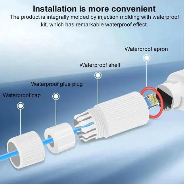 Alt view image 3 of 3 - Waterproof 48V to 12V POE Splitter IEEE802.3af/at Compliant POE Ethernet Adapter Cable