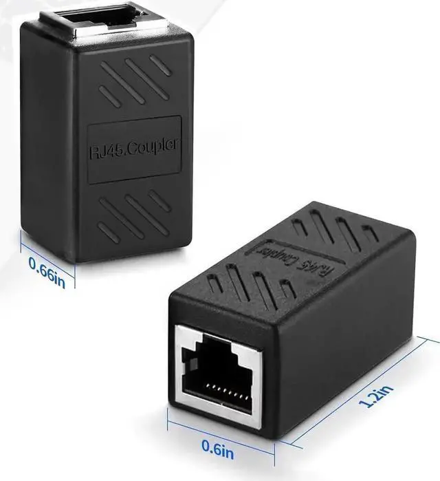 Alt view image 2 of 7 - 6 Pack Cat6 RJ45 Female to Female Ethernet Coupler In-Line Cable Extender