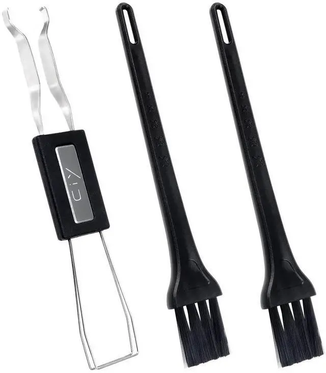 Main image of Stainless Steel Keycap & Switch Puller Set with 2 Cleaning Brushes for Mechanical Keyboard Maintenance