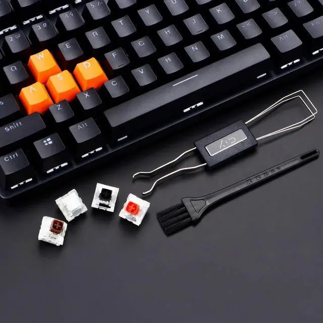 Alt view image 4 of 6 - Stainless Steel Keycap & Switch Puller Set with 2 Cleaning Brushes for Mechanical Keyboard Maintenance
