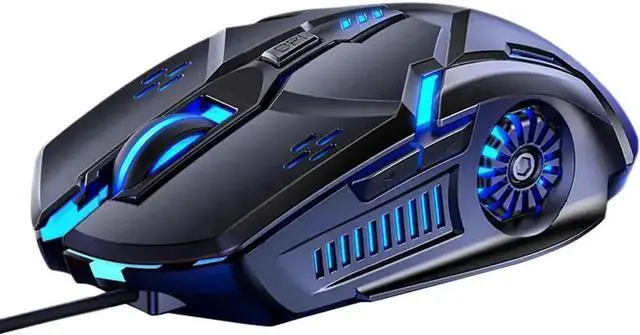 Main image of 6-Key Silent Wired USB Gaming Mouse, Adjustable 3200DPI Optical Mouse with 7-Color LED Backlight Ergonomic for PC Laptop Game & Office