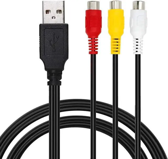 Alt view image 3 of 4 - 25cm USB A 2.0 to 3 RCA Female AV Adapter Cable, USB to Triple RCA Audio Video Component Cord for PC Mac DVR Hard Drive