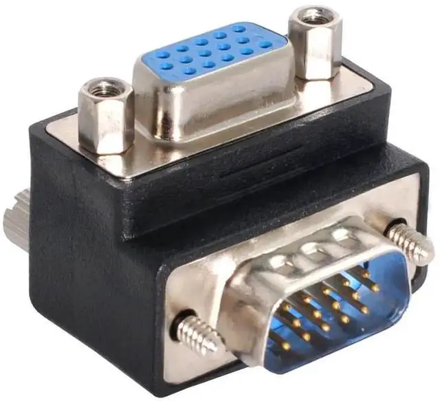 Alt view image 5 of 5 - 90 Degree Down Angled VGA SVGA Male to Female Extension Adapter for Monitor & Projector