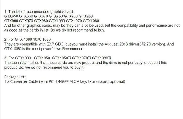 Alt view image 2 of 6 - EXP GDC Beast External Laptop eGPU Dock, Supports Mini PCI-E NGFF M.2 Expresscard, Only NGFF M.2 A-Key Cable Included