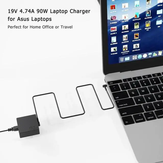 Alt view image 3 of 7 - 90W Laptop Charger 4.5×3.0mm Tip A19-090P2A for ASUS Vivobook 14X 15X S14 S15 S16 OLED Flip TP3604 Series