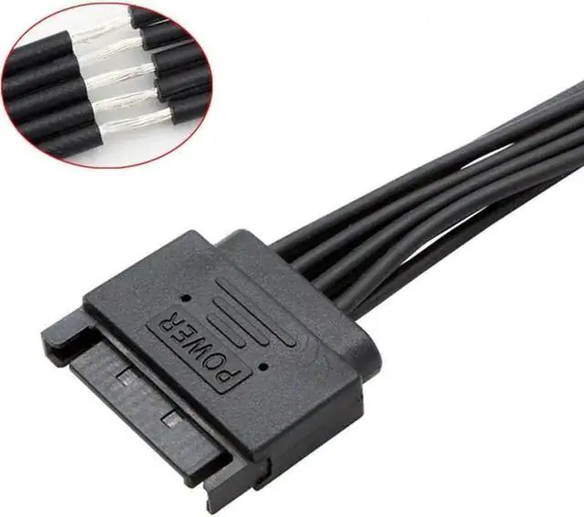 Alt view image 3 of 6 - 22cm Hard Drive Power Extension Cable, Anti-Oxidation Replacement Power Extension Wires