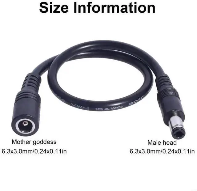 Alt view image 2 of 3 - 6.3x3.0mm DC Male to Female Power Extension Cable 120W High Power Charging Cord for Laptops & Notebooks