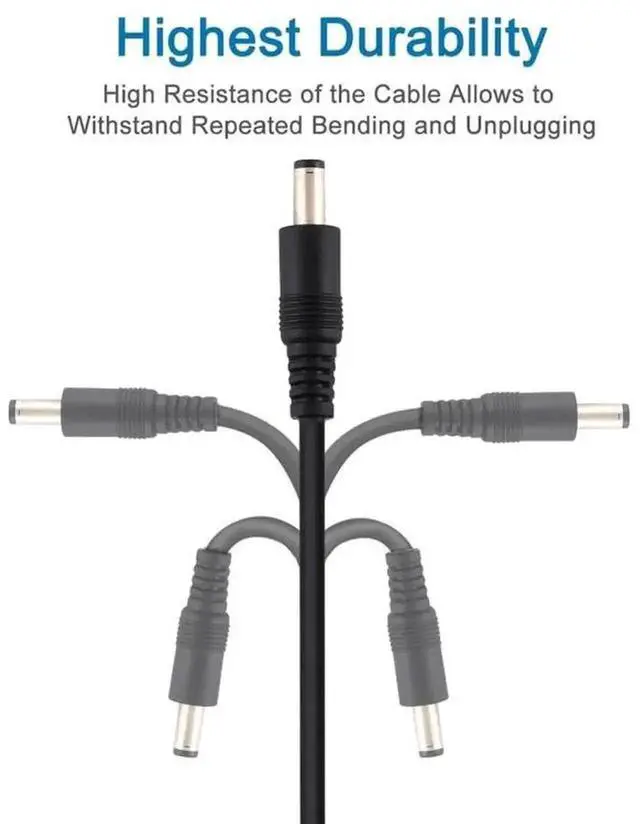 Alt view image 4 of 7 - 3M Black DC Power Extension Cable 5.5x2.1mm Female to Male, Max 8A Current Support