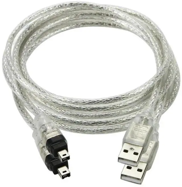 Main image of 2 Pack 1M USB 2.0 to IEEE 1394 4Pin iLink Firewire Cable, Exclusive for DCR-TRV75E DV Camcorder