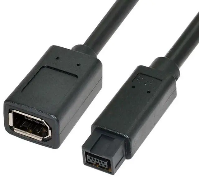 Main image of 20cm IEEE 1394 6Pin Female to 1394B 9Pin Male Firewire Cable, Firewire 400 to 800 Converter Cord for Video Capture Cards