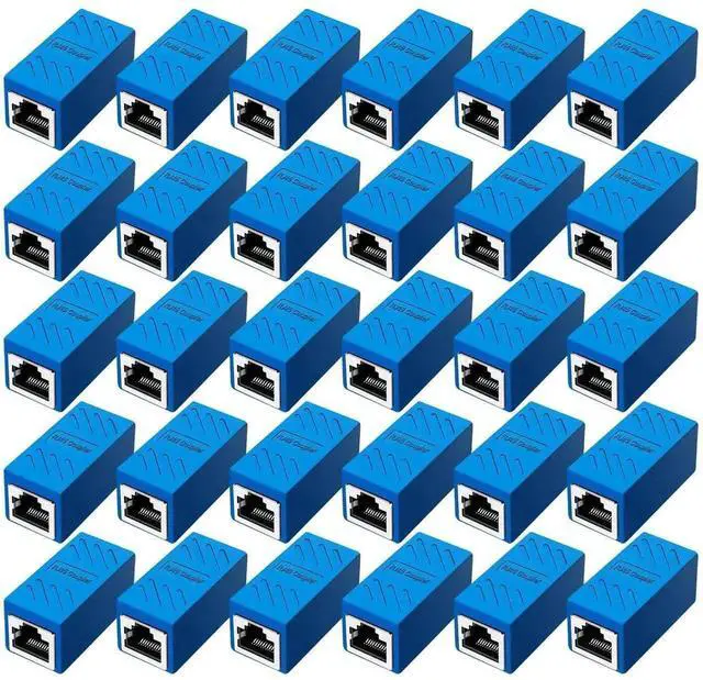 Main image of 50 Pack Blue RJ45 Female to Female Ethernet Coupler, In-Line Network Extender for Cat5/Cat5e/Cat6/Cat7/Cat8 Cables