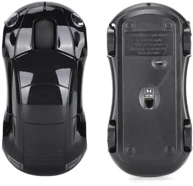 Alt view image 6 of 7 - 2.4G Wireless Cute Car Shape Mouse with USB Receiver, Adjustable 1600DPI Optical LED Light Mouse for Laptop PC Tablet, Black