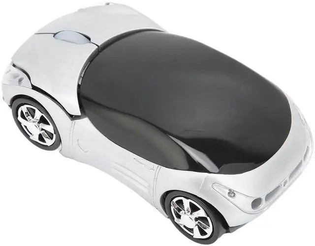 Main image of 2.4GHz Wireless Cool Sport Car Shape Optical Mouse, Mini Sports Car Gaming Mice Compatible with Win98 Win7 Linux PC Laptop Computer, Silver